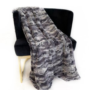 Plutus PBSF1523-6090-TC Plutus Metal Wild Rabbit Faux Fur Luxury Throw