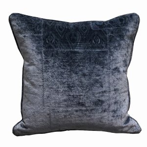 Plutus PBRA2333-1818-DP Plutus Bleu Velour Blue Luxury Throw Pillow