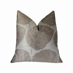 Plutus PBRA2287-2036-DP Plutus Pleasant Leaves Gray Luxury Throw Pillo