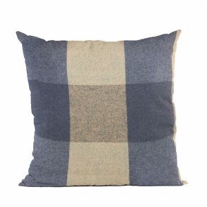 Plutus PBRA2466-2424-DP Plutus Blue Squares Plaid Luxury Throw Pillow