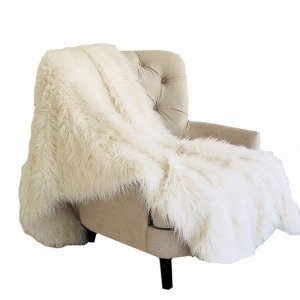 Plutus PBSF1433-108x90T Plutus Off-white Mongolian Faux Fur Luxury Thr