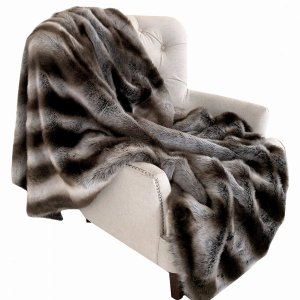 Plutus PBSF1429-6090-TC Plutus Fancy Gray Silver Chinchilla Faux Fur H