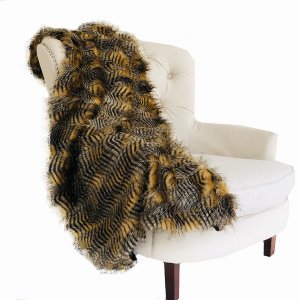 Plutus PBEZ1779-6072-TC Plutus Porcupine Mocha Faux Fur Luxury Throw