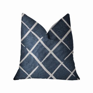 Plutus PBRA2232-2222-DP Plutus Davinci Blue And White Luxury Throw Pil