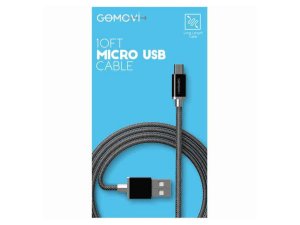 Bulk CA763 10039; Gomovi Braided Micro Usb Cable With Metal Tip In Bla