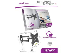 Bulk GR447 Acellories Full Motion 17quot; - 42quot; Tv Mount With Easy