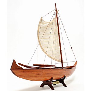 Old B012 Hawaiian Outrigger Canoe Model