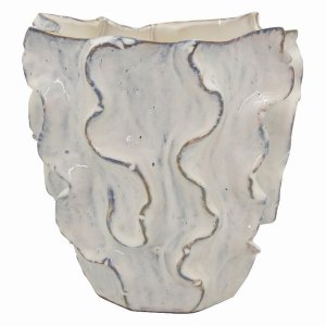 Plutus PBTH92004 Ceramic Vase In White Porcelain 10.25 X 9.75 X 9.75