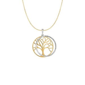 Unbranded 33239-18 Two Layer Tree Pendant In 14k Two Tone Gold Size: 1