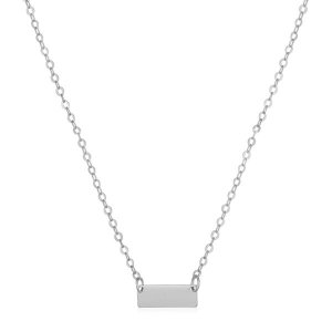 Unbranded 38403-18 14k White Gold Polished Mini Bar Necklace Size: 18'