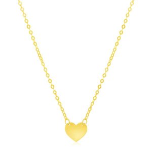 Unbranded 48905-18 14k Yellow Gold Polished Mini Heart Necklace Size: 