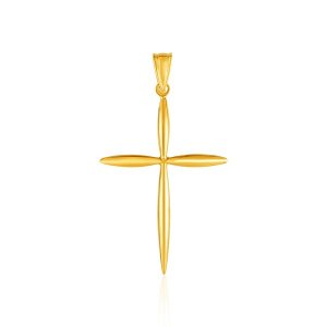 Unbranded 44247 14k Yellow Gold Rounded And Pointed Cross Pendant