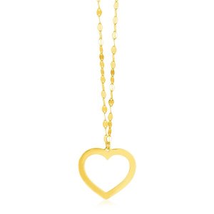 Unbranded 03430-18 14k Yellow Gold Necklace With Reversible Heart Pend