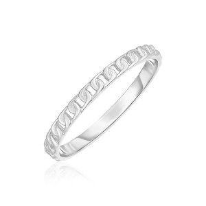 Unbranded 82539-7 14k White Gold Ring With Bead Texture Size: 7