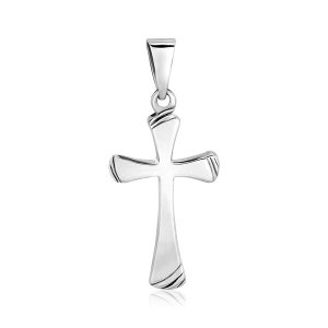 Unbranded 77246 Sterling Silver Rounded Textured Cross Pendant