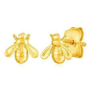 Unbranded 36988 14k Yellow Gold Bee Stud Earrings