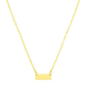 Unbranded 85034-18 14k Yellow Gold Polished Mini Bar Necklace Size: 18