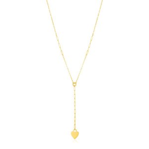 Unbranded 99672-18 14k Yellow Gold Paperclip Chain Lariat Necklace Wit