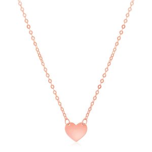 Unbranded 61023-18 14k Rose Gold Polished Mini Heart Necklace Size: 18