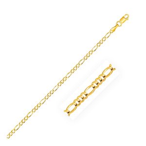 Unbranded 66469-7 2.8mm 14k Yellow Gold Solid Figaro Bracelet Size: 7'