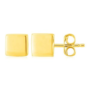 Unbranded 80356 14k Yellow Gold Polished Cube Post Earrings