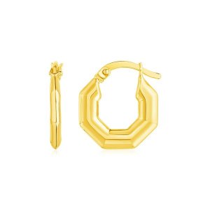 Unbranded 77277 14k Yellow Gold Octagon Hoop Earrings