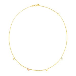 Unbranded 55496-18 14k Two Tone Gold Love Necklace Size: 18''