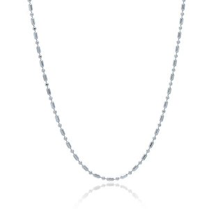 Unbranded 98687-24 Sterling Silver Rhodium Plated Bead Chain 1.5mm Siz