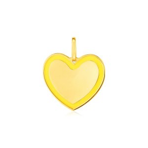 Unbranded 10697 14k Yellow Gold And Yellow Enamel Heart Pendant