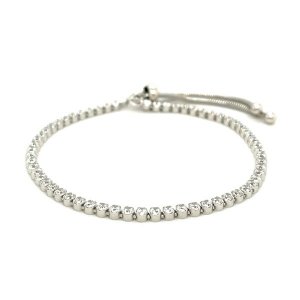 Unbranded 82993-9.25 Adjustable Tennis Style Bracelet With Cubic Zirco