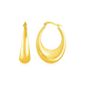 Unbranded 86484 14k Yellow Gold Polished Puffed Hoop Earrings