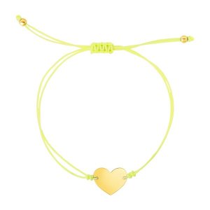 Unbranded 09054-9.25 9 14 Inch Yellow Cord Adjustable Bracelet With 14