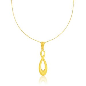 Unbranded 38077-18 14k Yellow Gold Shiny Infinity Style Pendant Size: 