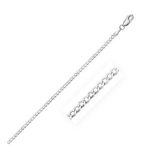 Unbranded 07460-16 2.6mm 14k White Gold Solid Curb Chain Size: 16''