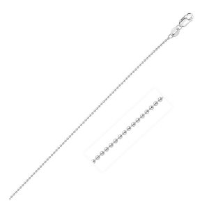 Unbranded 34696-16 14k White Gold Bead Chain 1.0mm Size: 16''