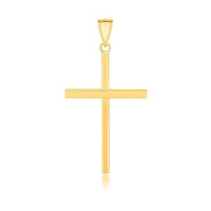 Unbranded 70008 14k Yellow Gold Polished Flat Cross Pendant