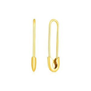 Unbranded 94430 14k Yellow Gold Safety Pin Earrings