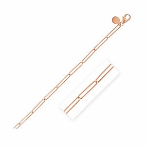 Unbranded 22069-7 14k Rose Gold Wire Paperclip Bracelet (2.7mm) Size: 