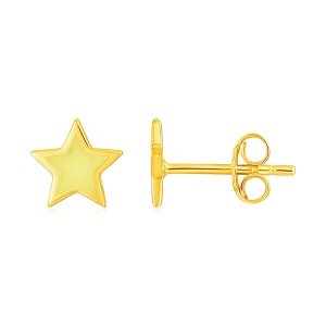 Unbranded 84096 14k Yellow Gold And Enamel Yellow Star Stud Earrings