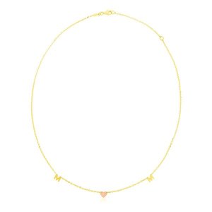 Unbranded 88724-18 14k Yellow And Rose Gold Mom Necklace Size: 18''