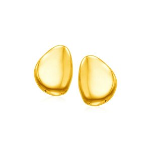 Unbranded 17465 14k Yellow Gold Post Earrings With Polished Abstract S