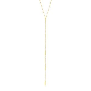 Unbranded 83407-18 14k Yellow Gold Lariat Necklace With Small Polished