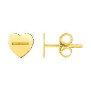 Unbranded 80666 14k Yellow Gold Heart Screw Stud Earrings