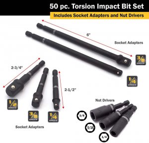 Titan 16251 50 Pc Torsion Impact Bit Set