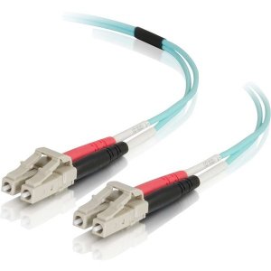 C2g 1137 15m Lc-lc 50125 Duplex Multimode Om4 Fiber Cable - Aqua - 50f