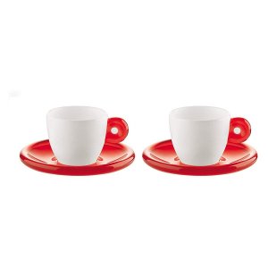 Fratelli 26690065 Guzzini Gocce Esspresso Cups And Saucers (set Of 2),