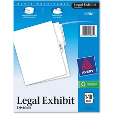 Avery 11381 Averyreg; Premium Collated Legal Exhibit Dividers With Tab