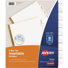 Avery 11310 Averyreg; Worksaver Big Tab Insertable Indexes - 8 X Divid