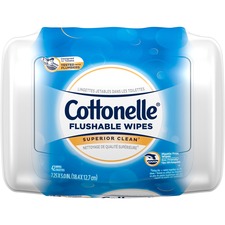 Kimberly KCC 36734 Cottonelle Flushable Wet Wipes - 7.25 X 5 - White -