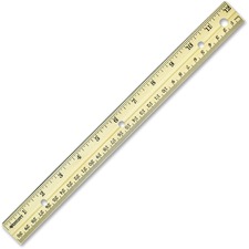 Acme DIX X10702 Westcott Metal Edge Englishmetric Wood Ruler - 12 Leng